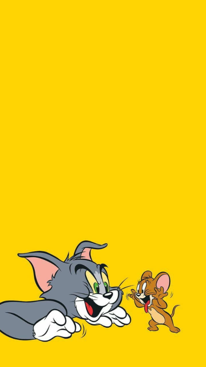 Tom og Jerry søde gul tapet Wallpaper