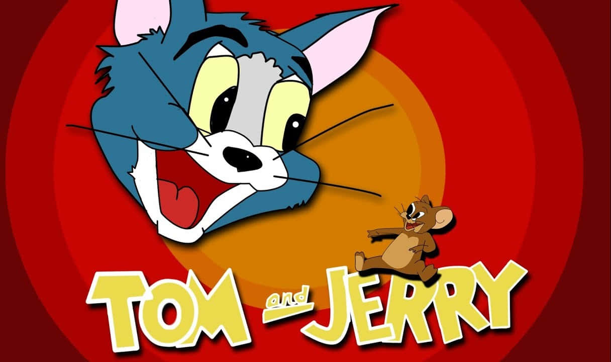 Tom and Jerry in a funny race Wallpaper
