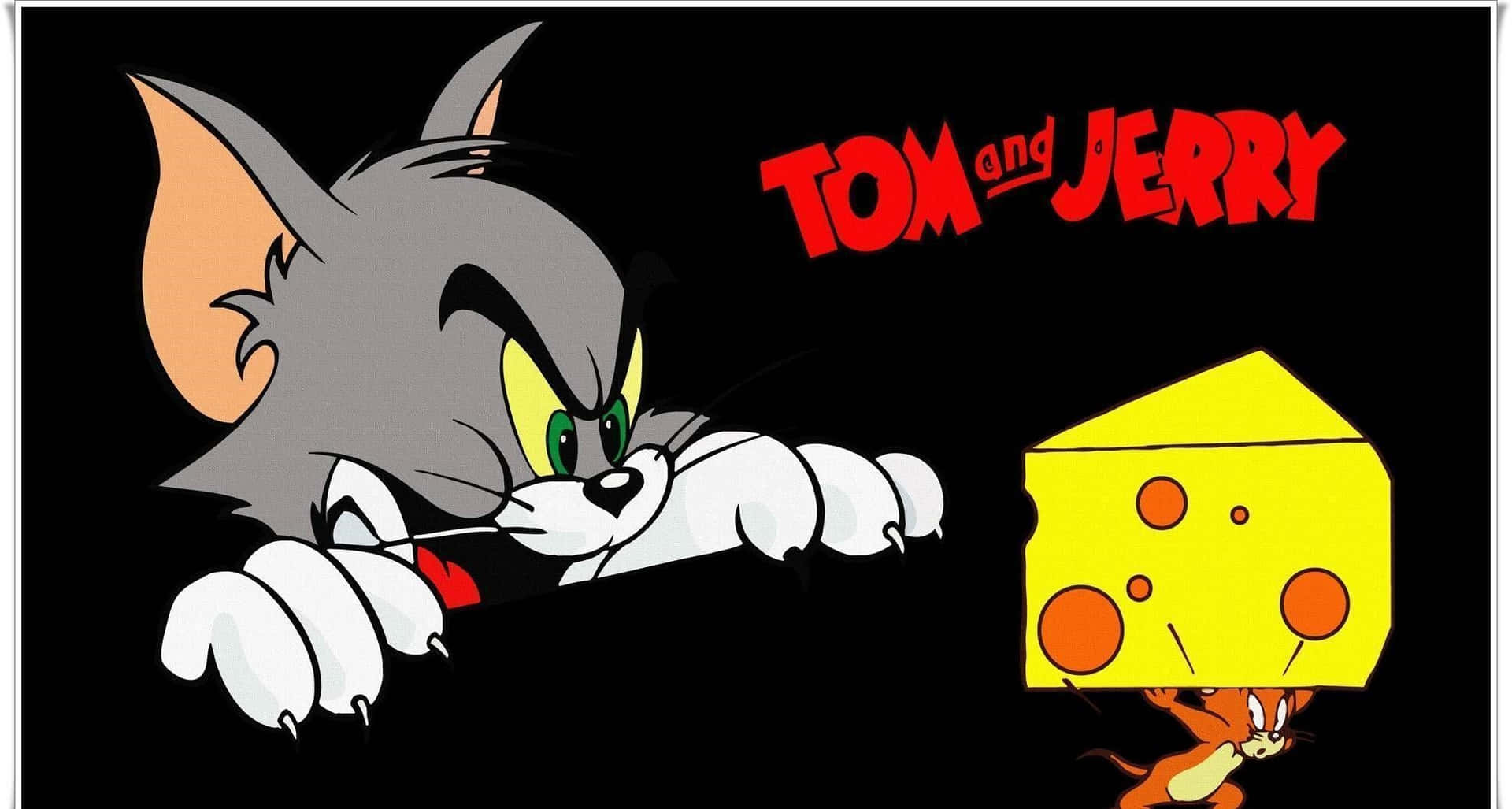 Tom og Jerry griner sammen i denne her sjove scene. Wallpaper