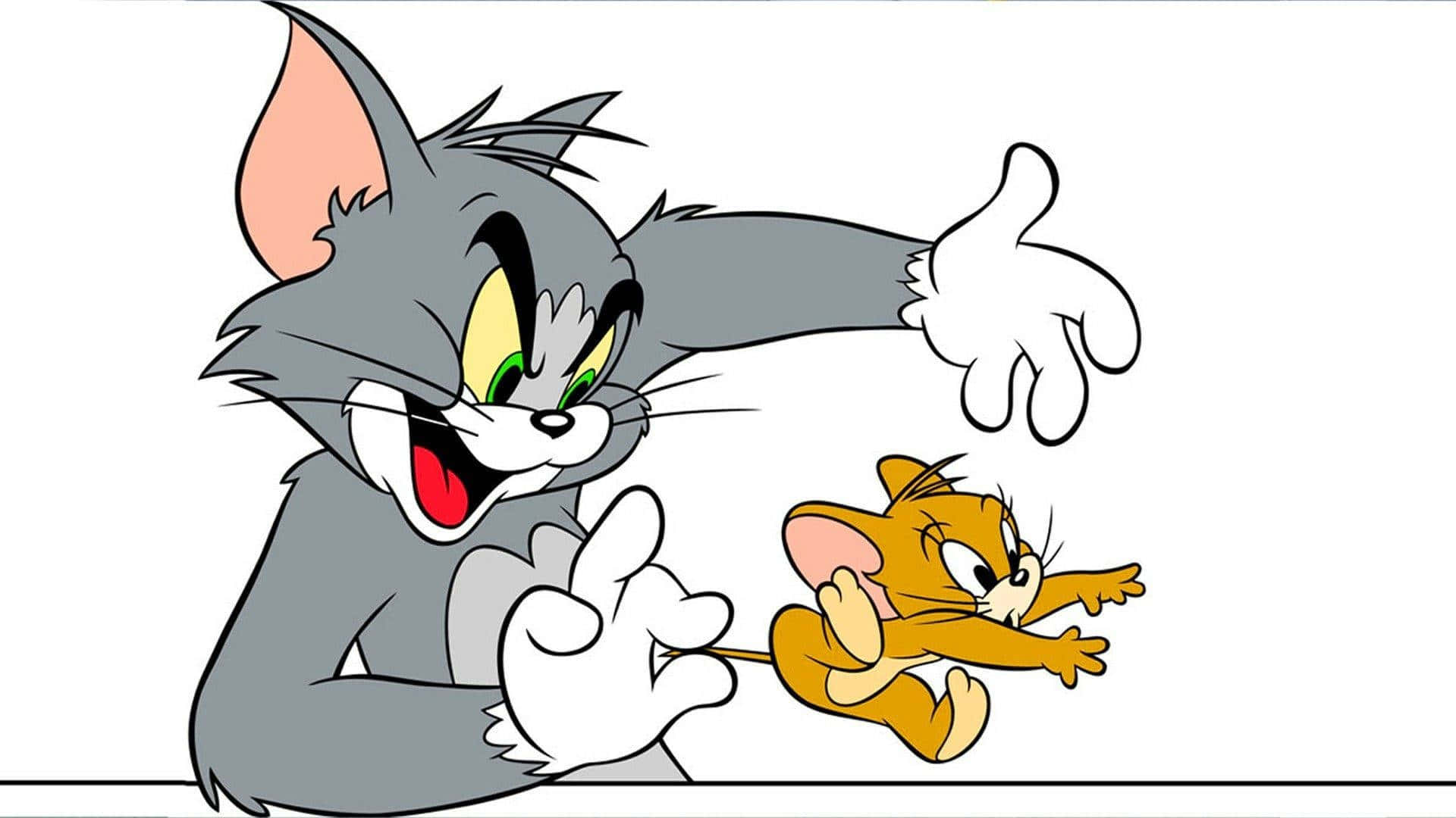 Tom and Jerry sharing a laugh Wallpaper