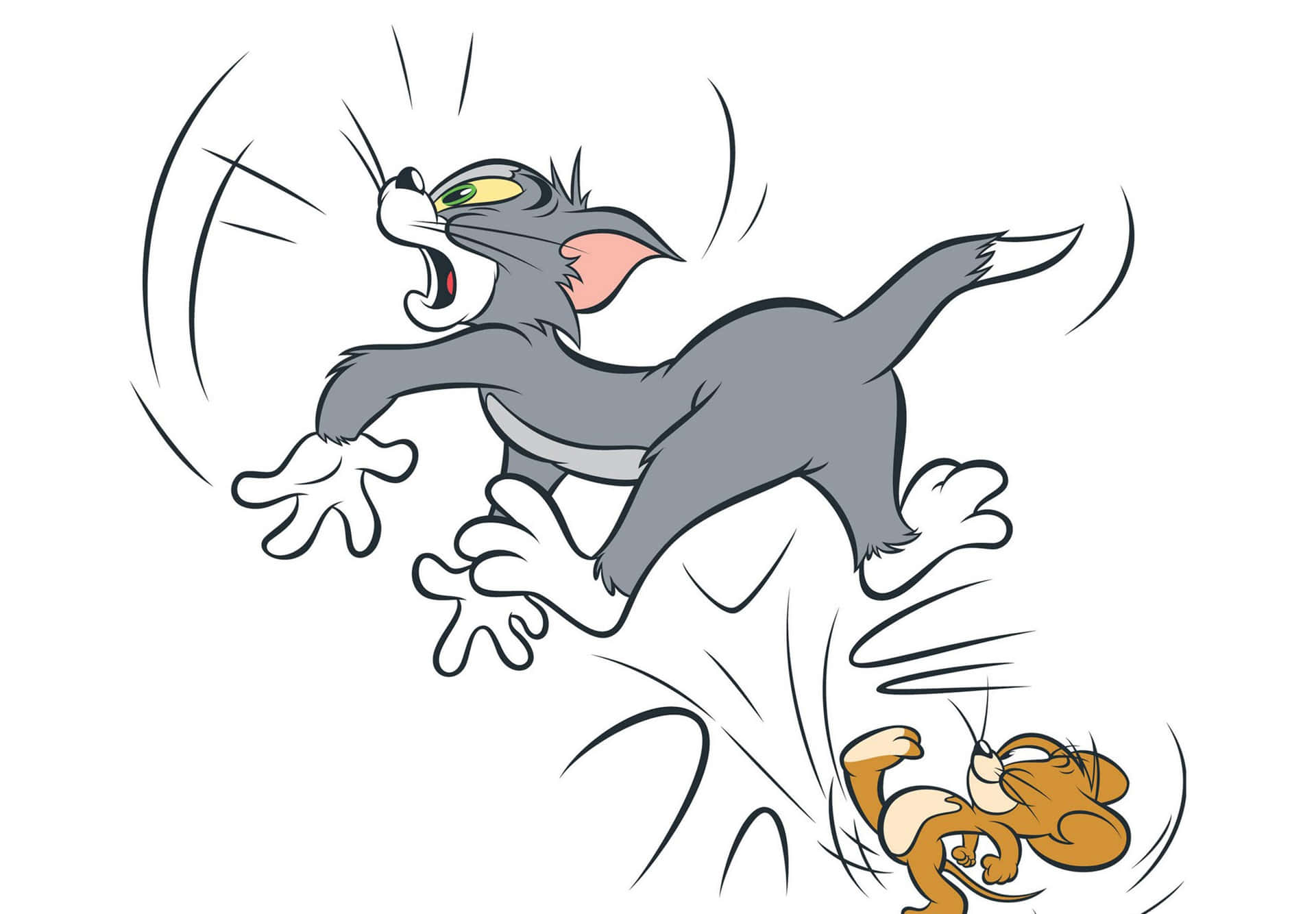 Bag kulisserne er Tom og Jerry klar til nogle morsomme antydninger. Wallpaper