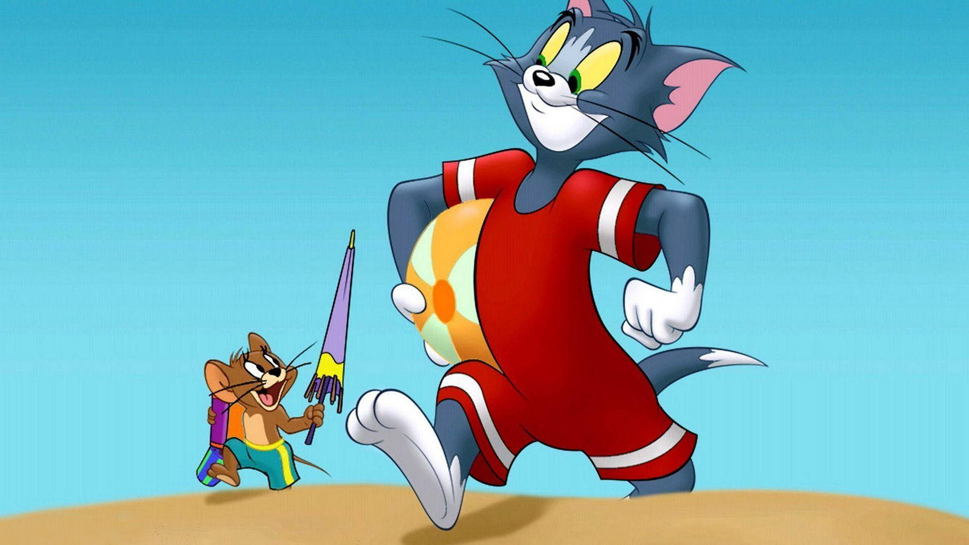 Tom And Jerry In The Beach Wallpaper