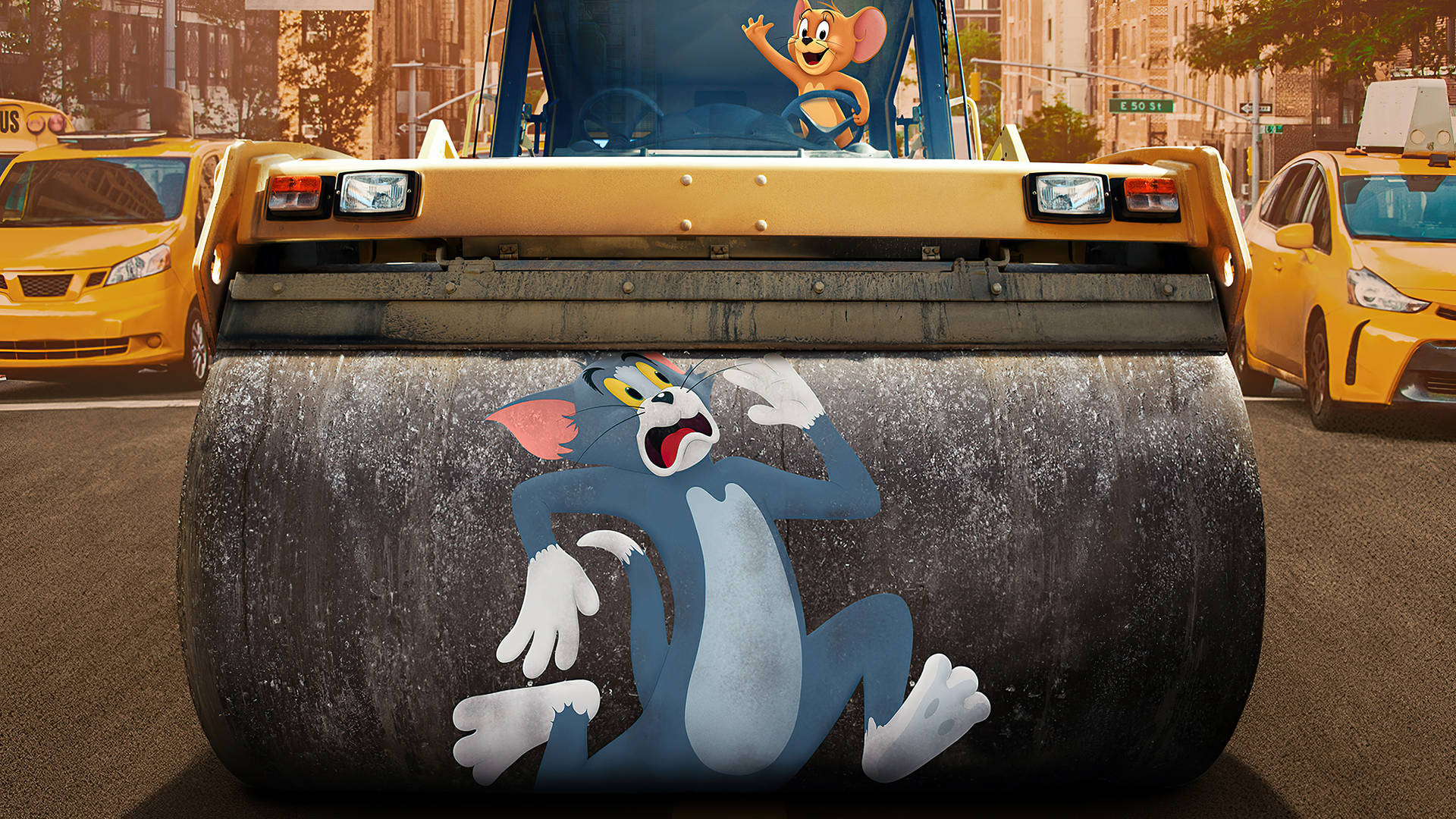 Tom And Jerry iPhone Road Roller Wallpaper