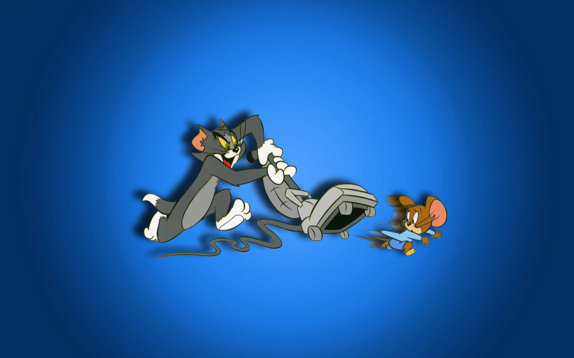 Tomund Jerry Mit Einem Staubsauger Auf Dem Iphone Wallpaper