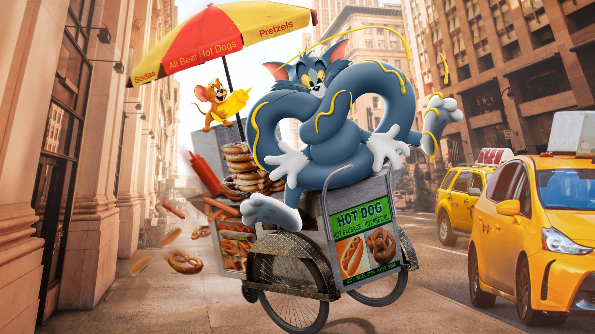 Tom And Jerry With Hot Dogs Background