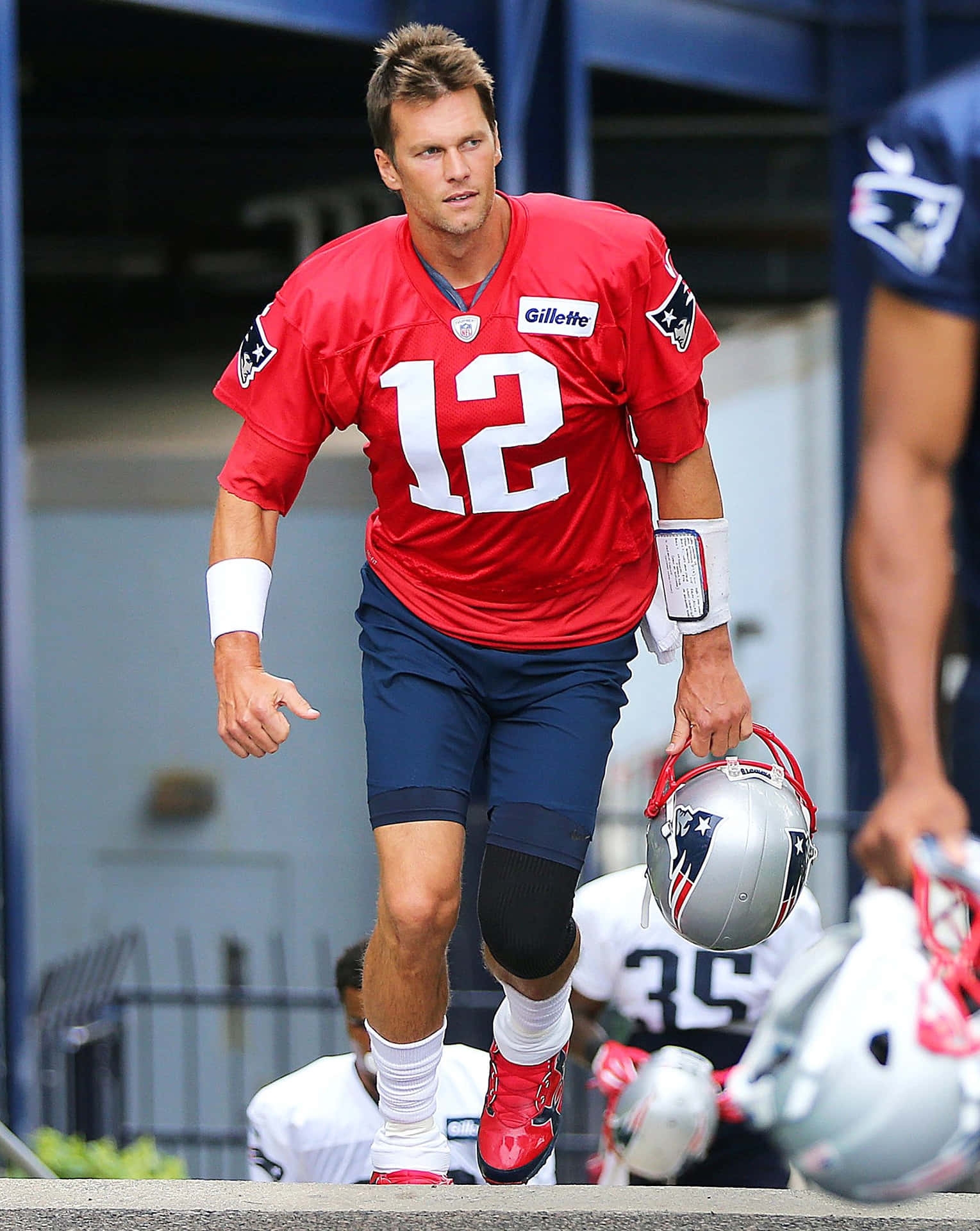 Tom Brady in full focus.