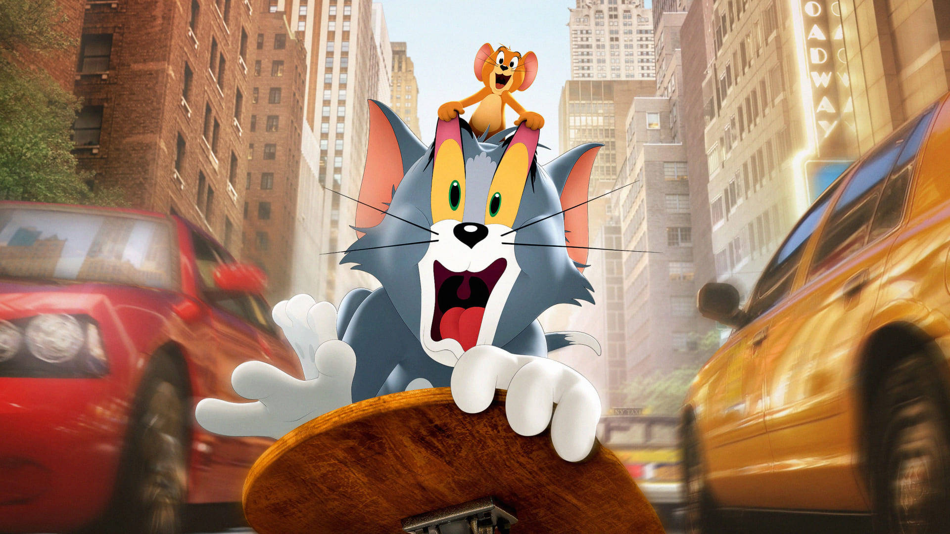 Tom Cat And Jerry On The Road Wallpaper