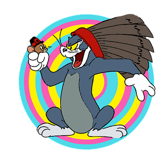 Tom Chasing Jerry Cartoon Vector PNG