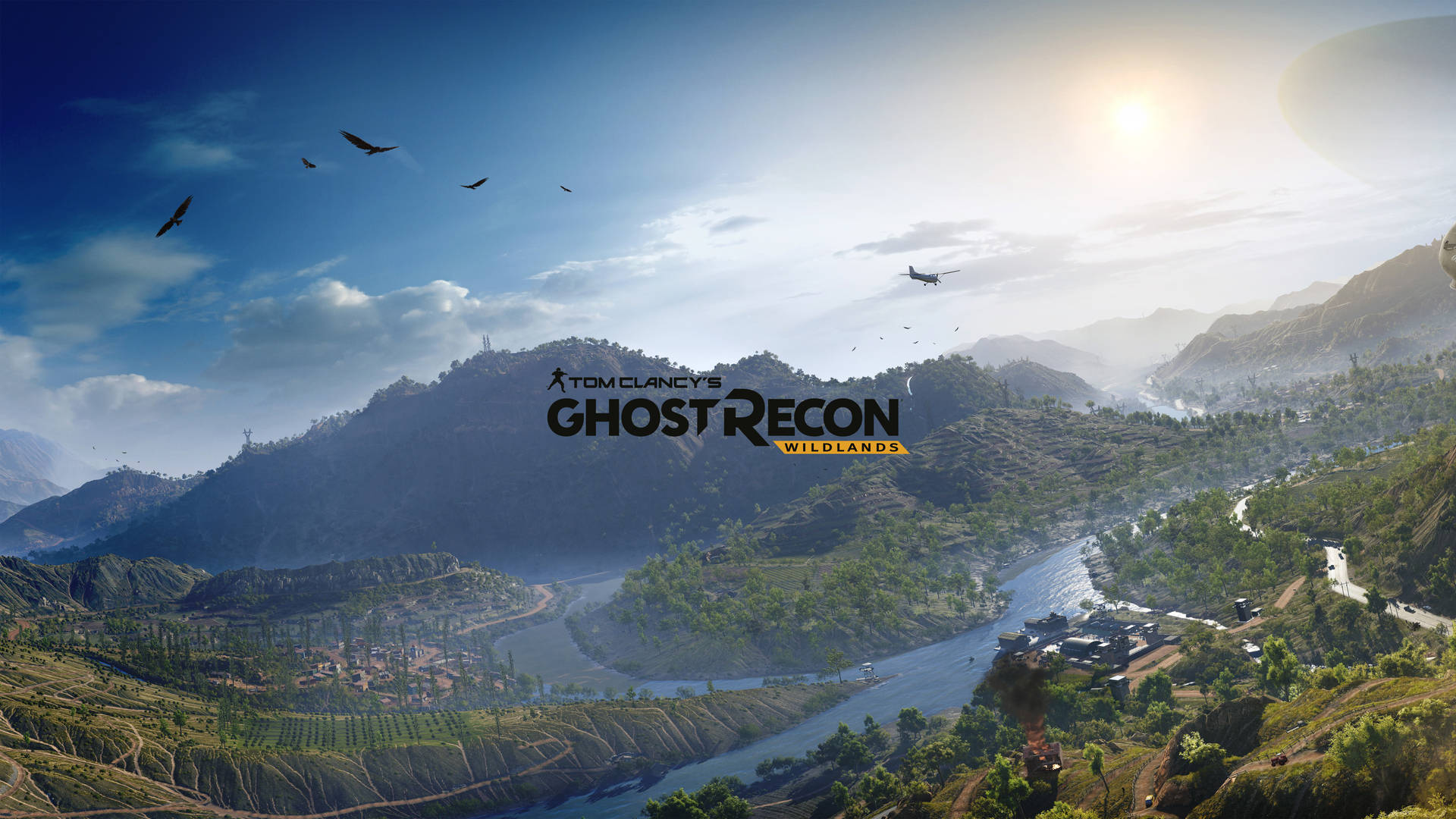 Aerial View of Tom Clancy's Ghost Recon Wildlands Video Game Action Wallpaper