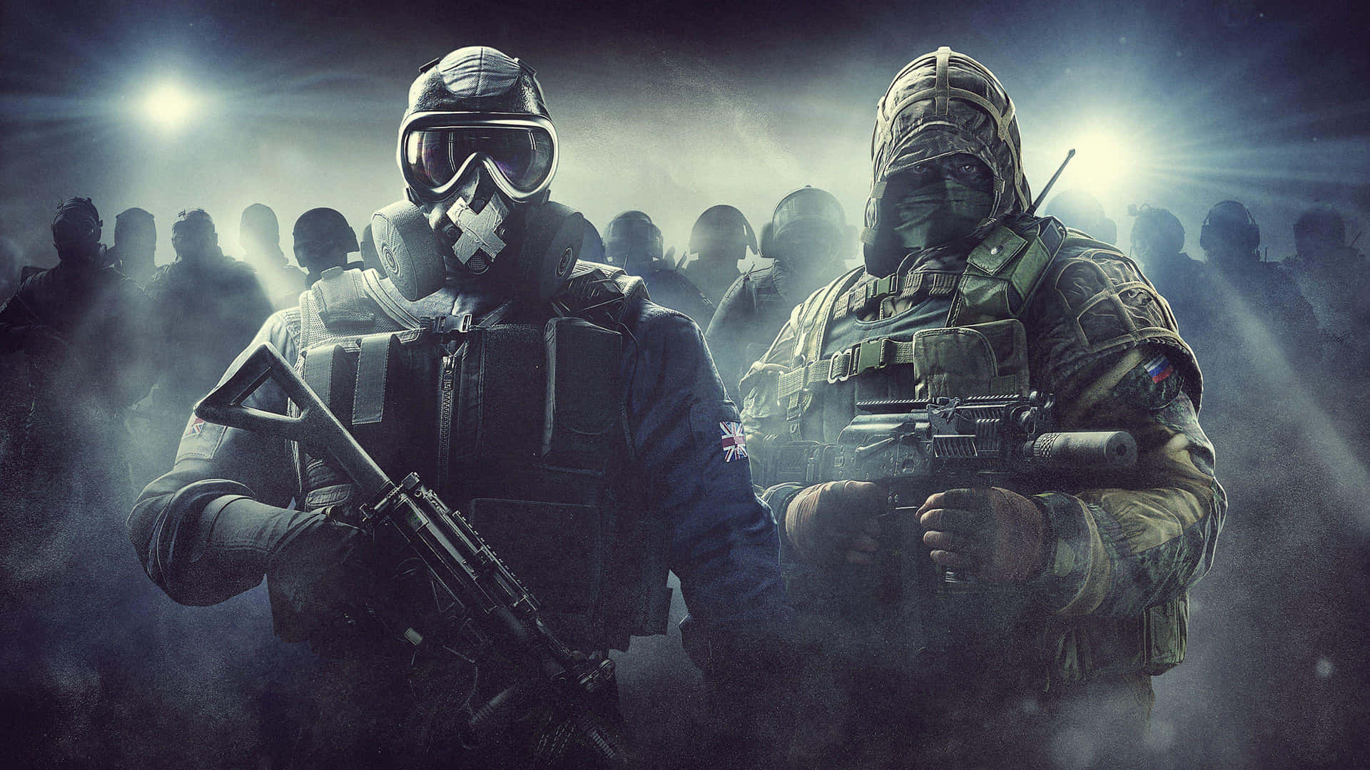 A Group Of Soldiers With Guns And Helmets Wallpaper