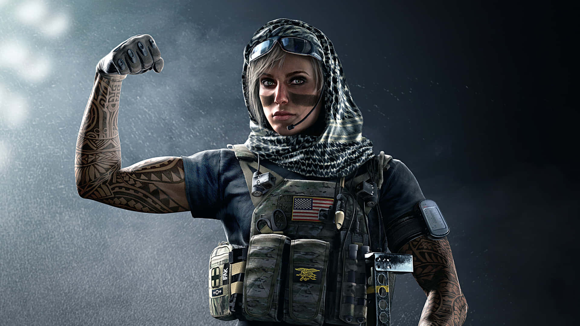 Enkvinna I En Militär Uniform Håller Sin Knuten Hand. Wallpaper