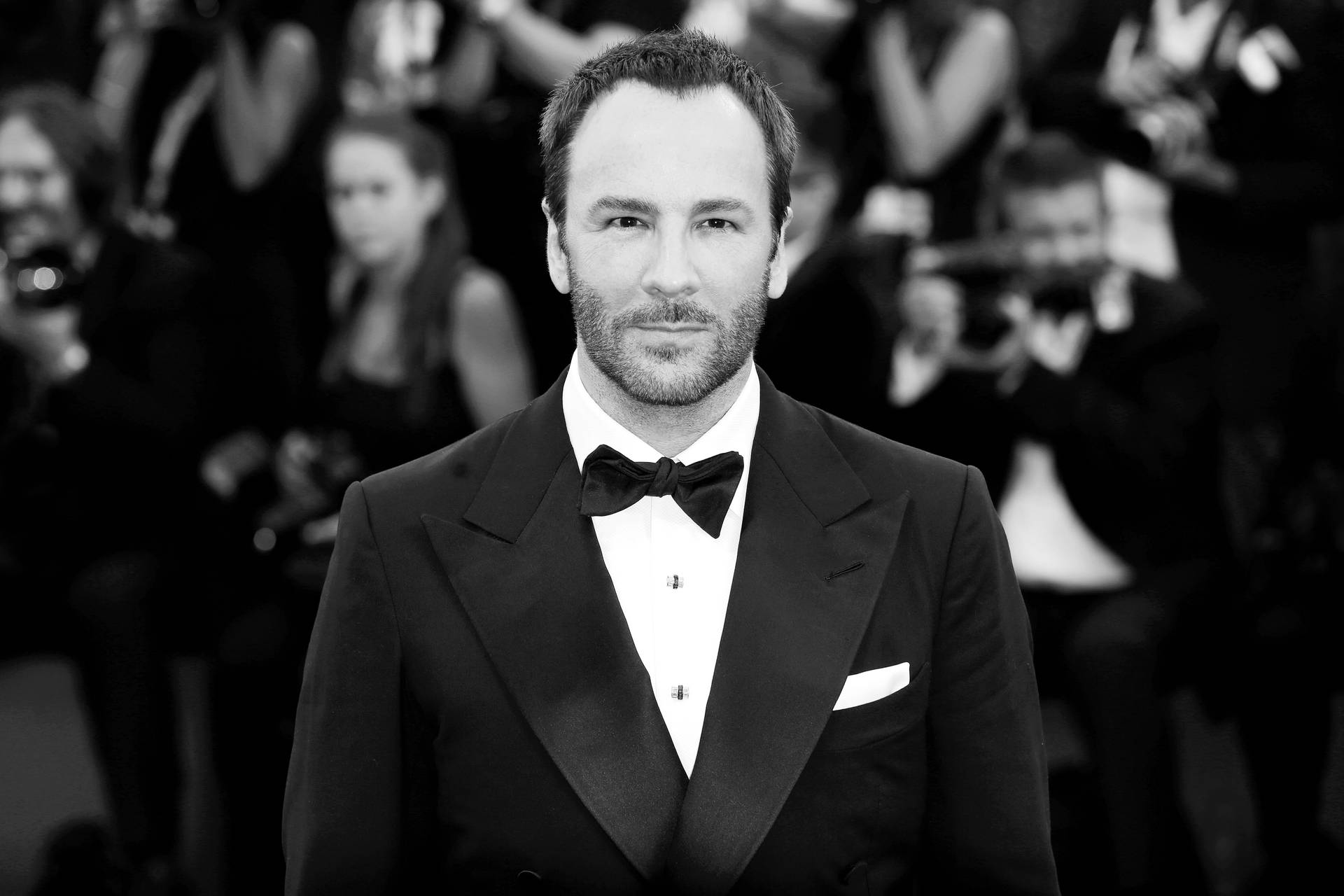 Tom Ford In Black And White Background