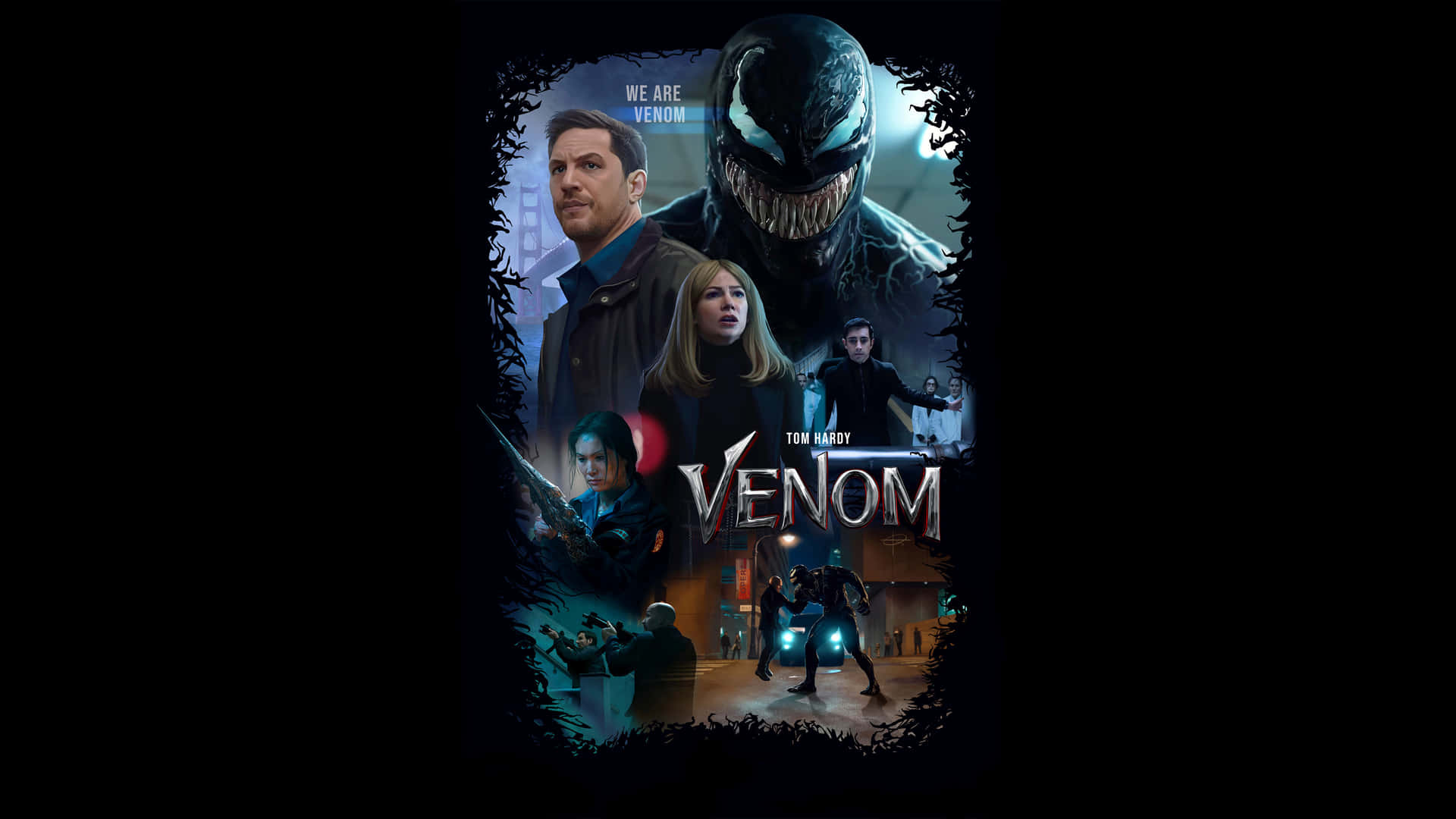Tom Hardy as Venom in High-Quality Wallpaper Wallpaper