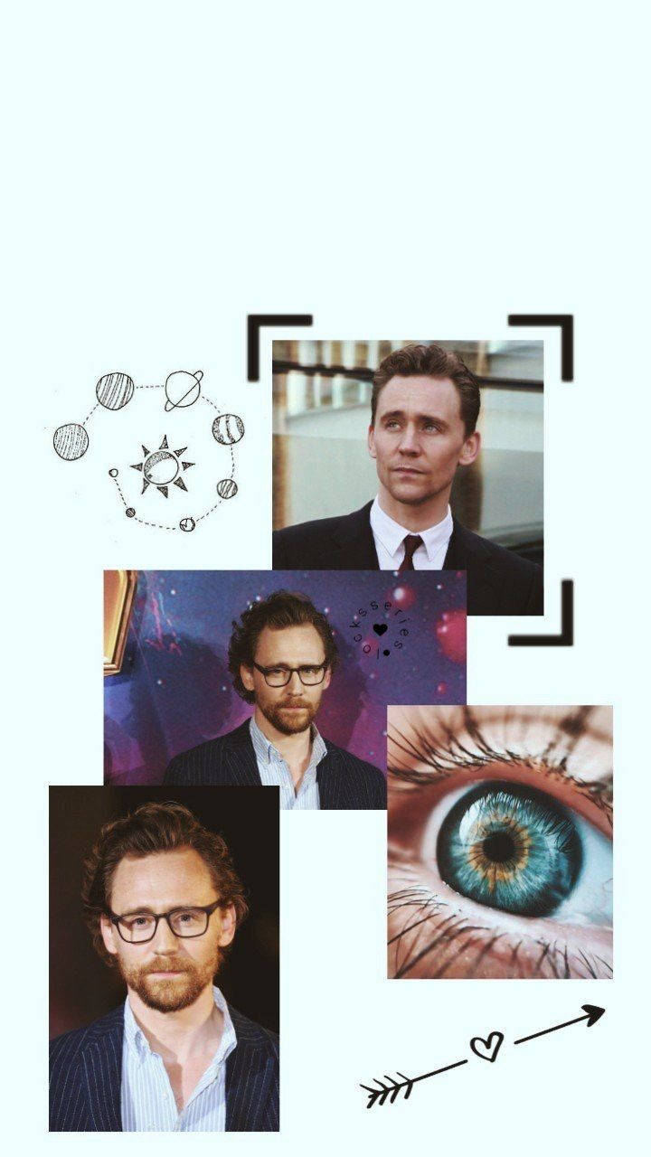 Tom Hiddleston sød Collage Tapet Wallpaper