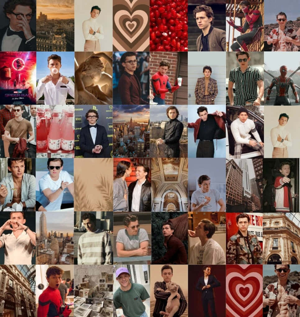 A Collage Of Pictures Of People In Various Places Wallpaper