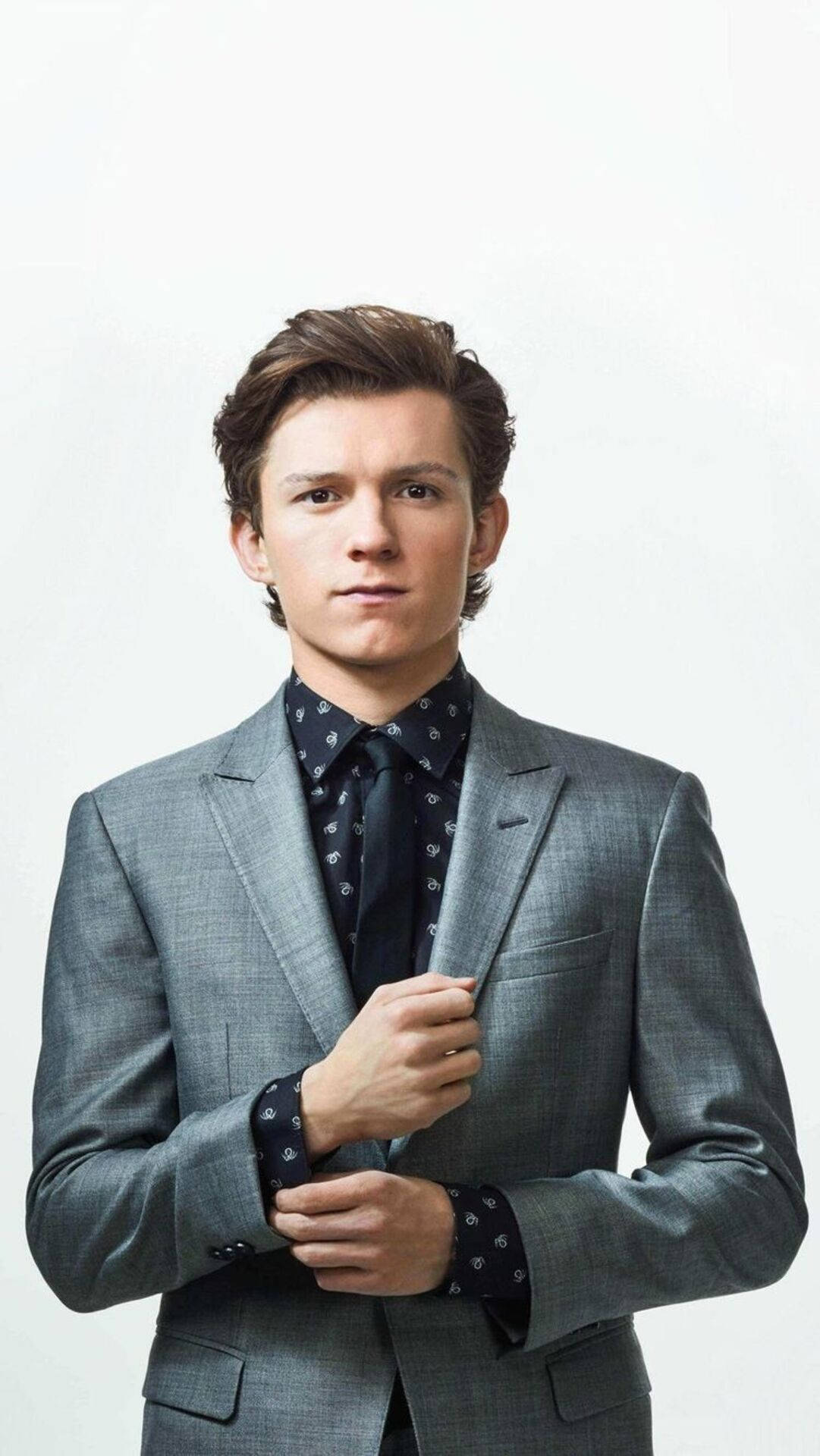 Tom Holland In Gray Suit