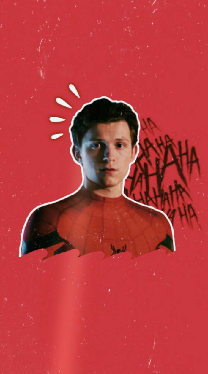 Tom Holland Red Spider-man Marvel Aesthetic Background