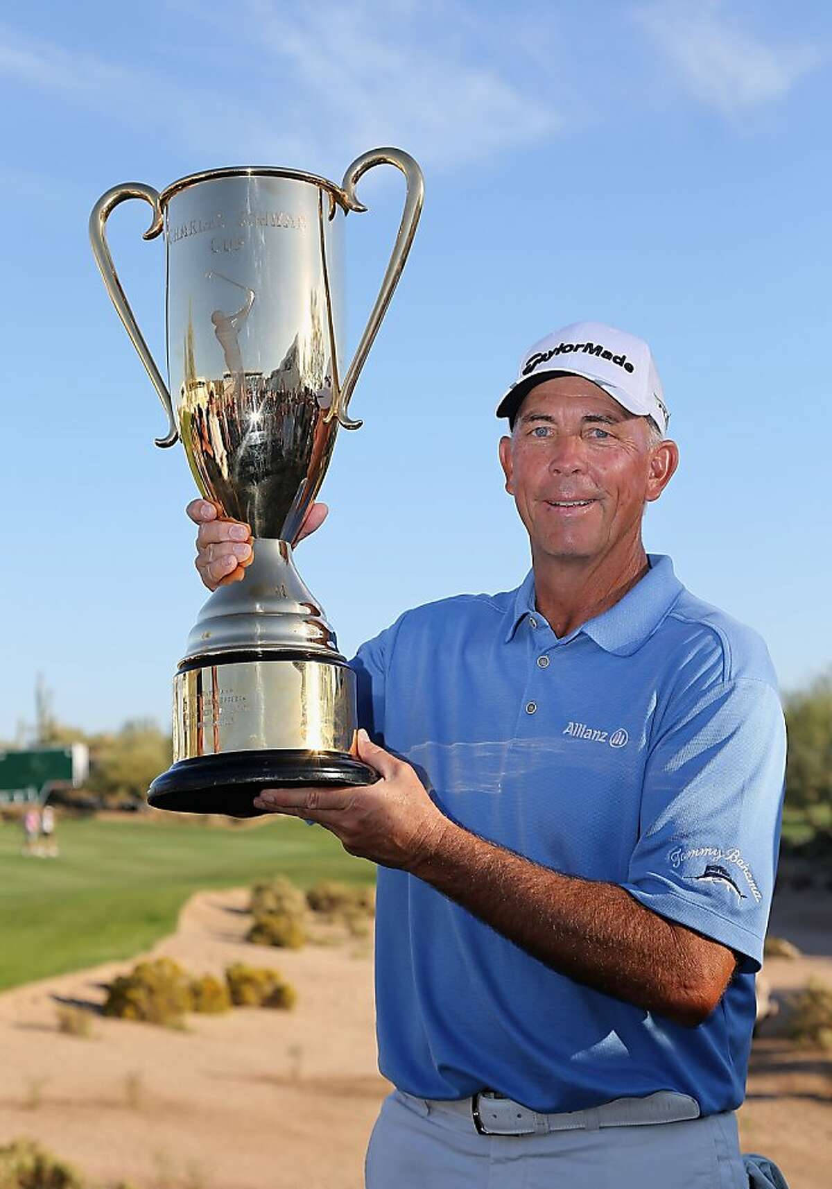 Tom Lehman With A Goblet Trophy Wallpaper