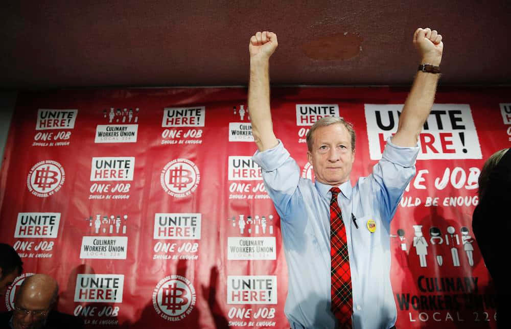 Tom Steyer At The Culinary Workers Union Wallpaper