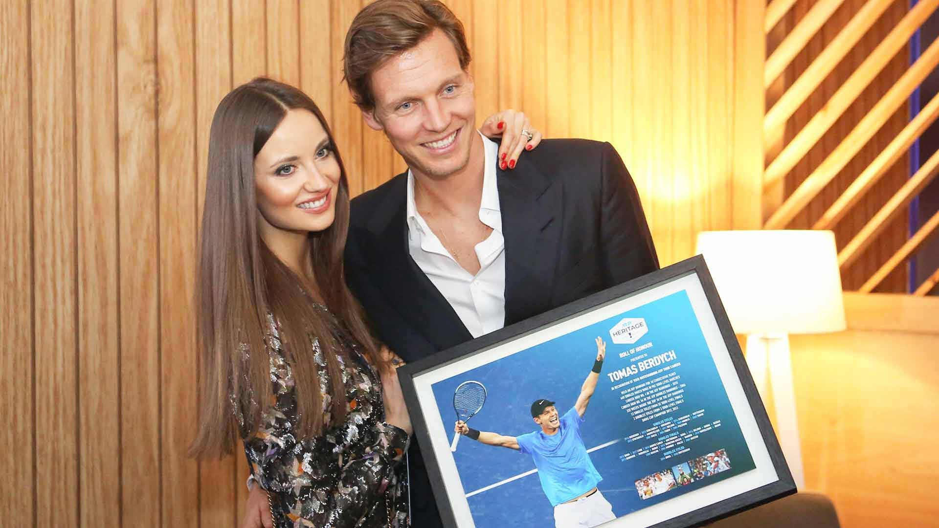Tomas Berdych With His Wife Wallpaper