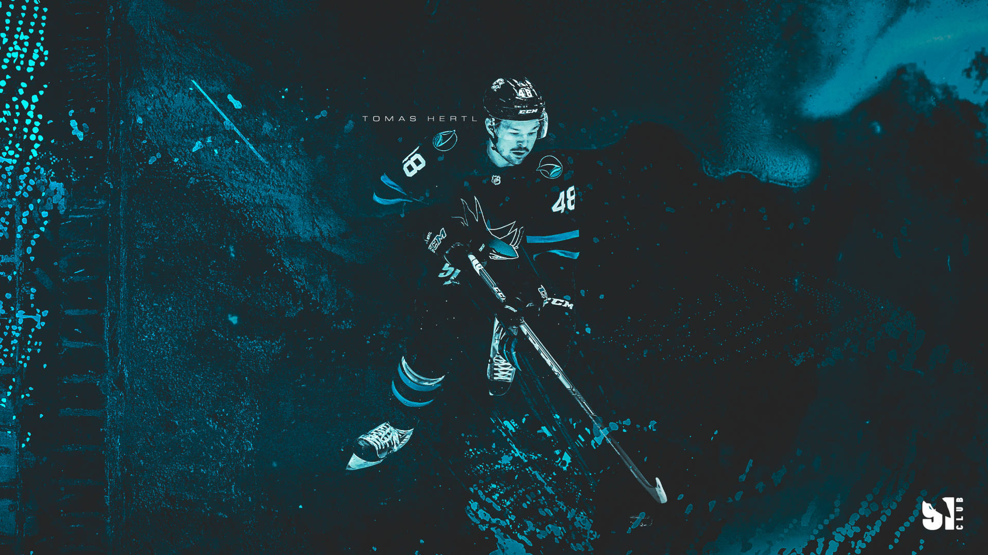 Tomas Hertl in Action on the Ice Wallpaper