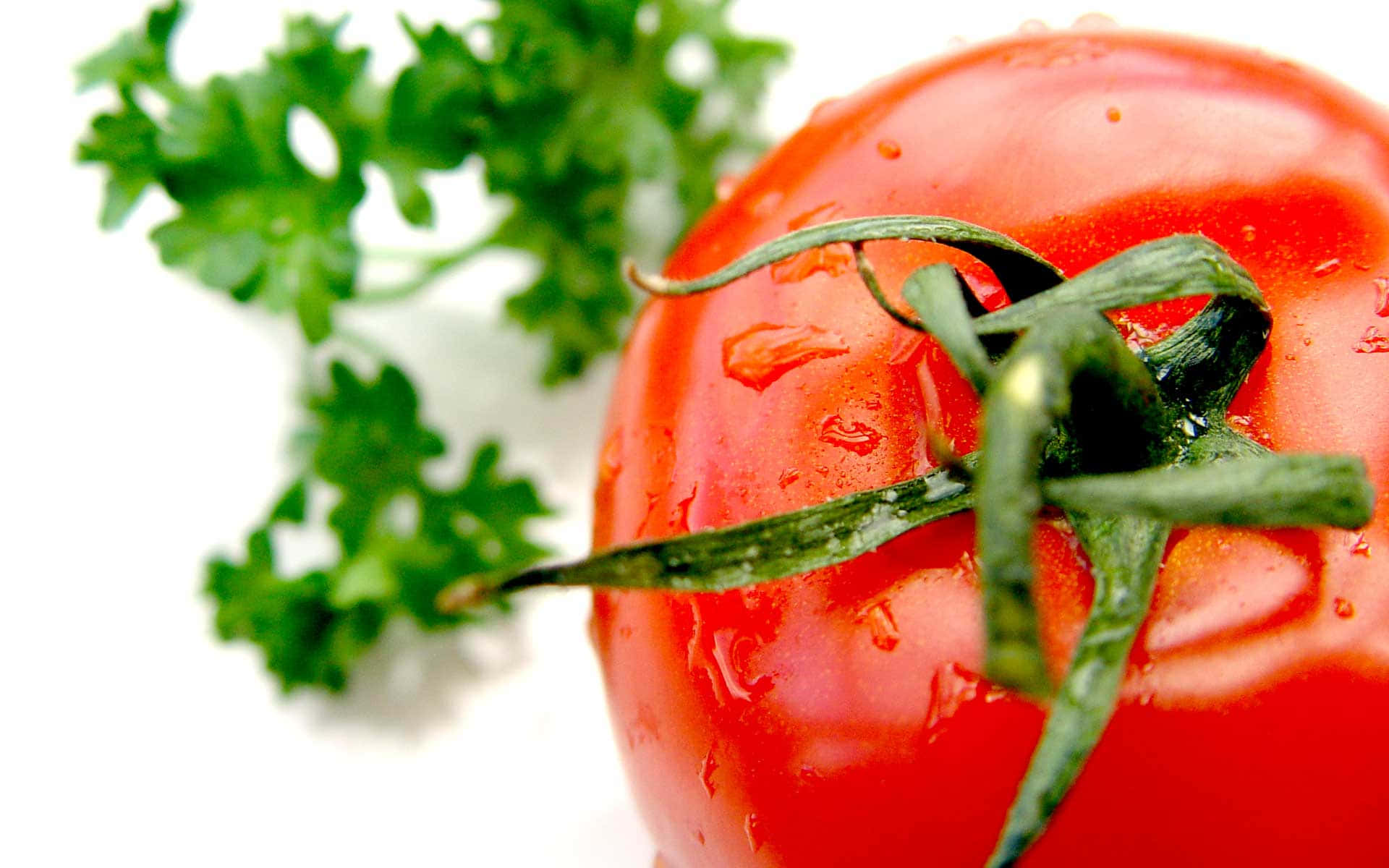 a tomato with parsley