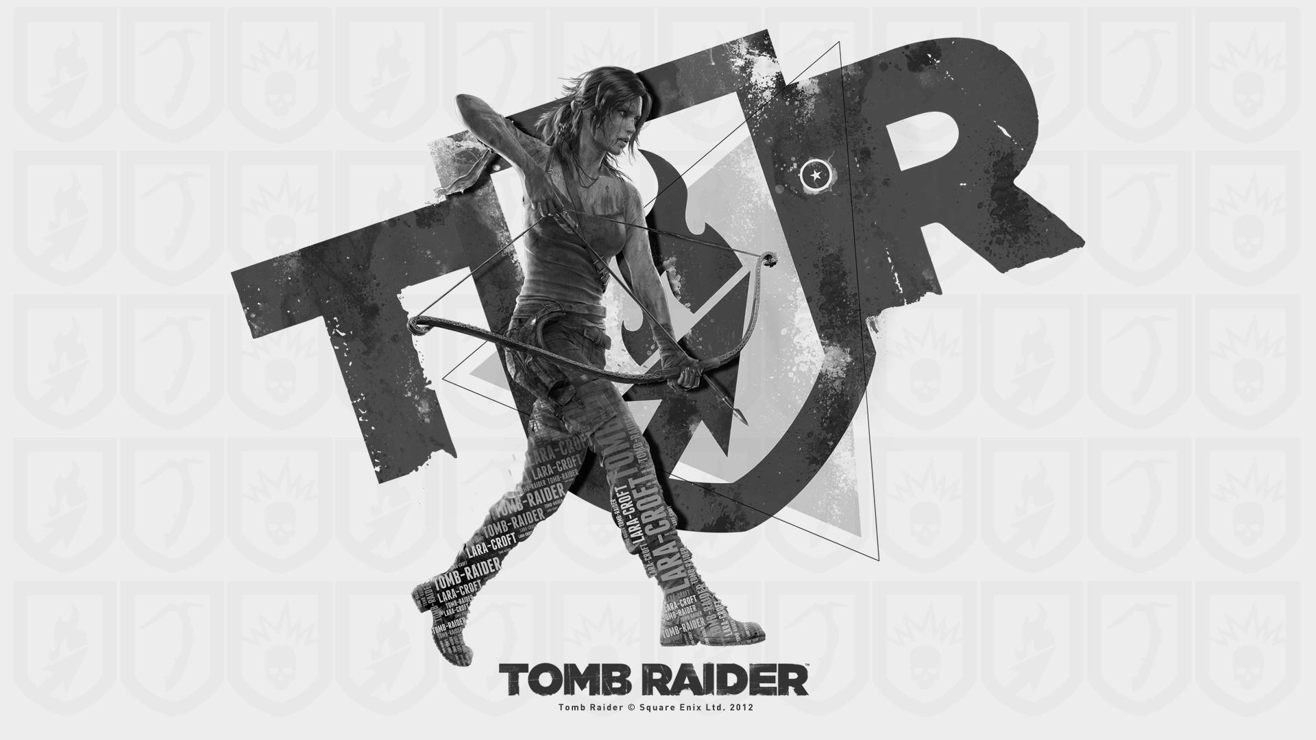 En intens slåskamp mellem Lara Croft og dødbringende modstandere i Tomb Raider 9. Wallpaper