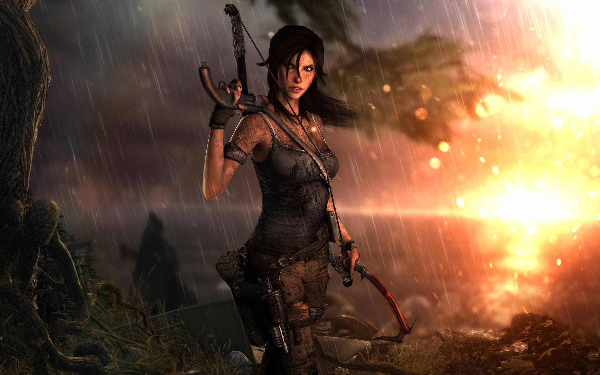 Image  Lara Croft in Action Wallpaper