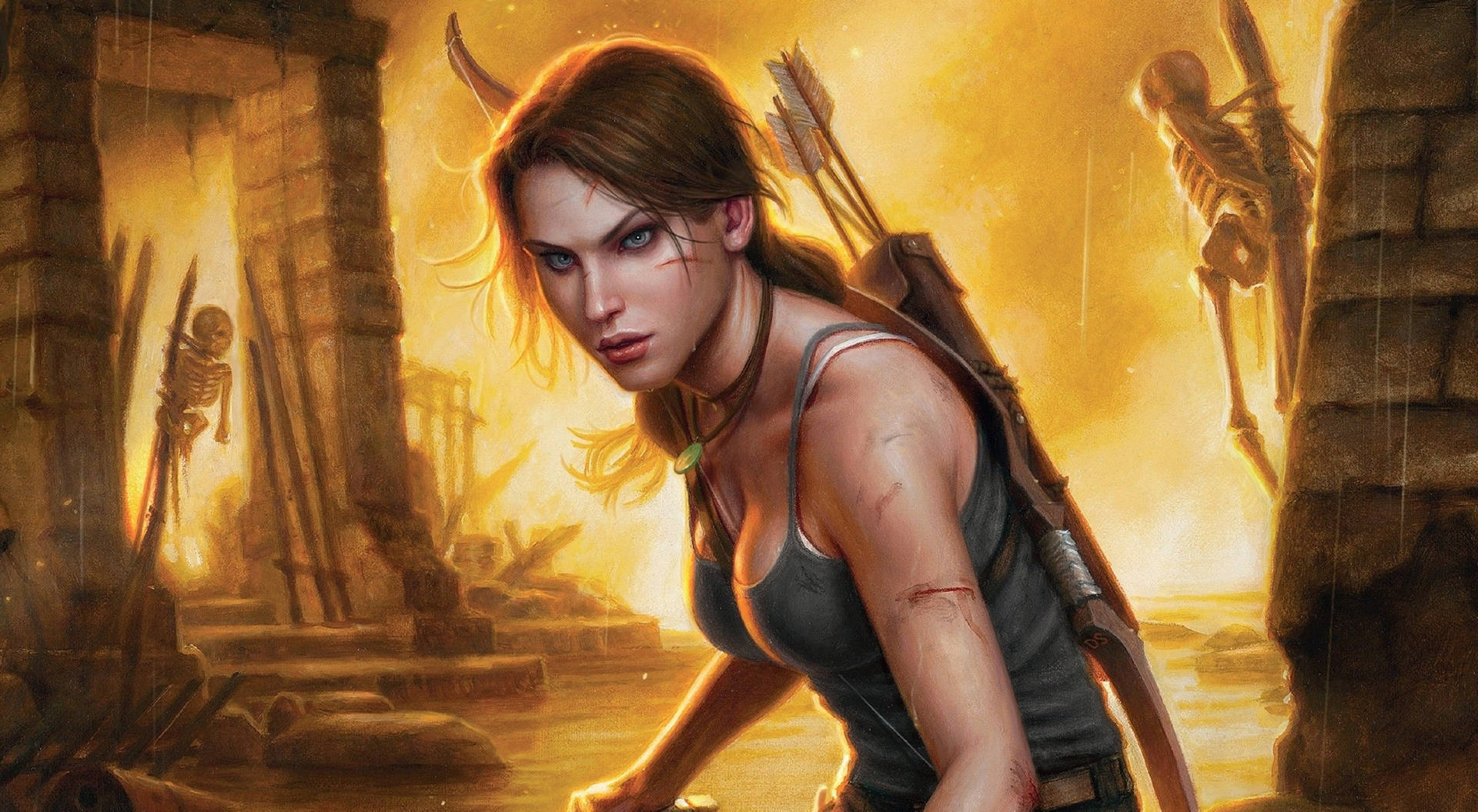 Udforsk de skjulte hemmeligheder i Tomb Raider 9 Wallpaper
