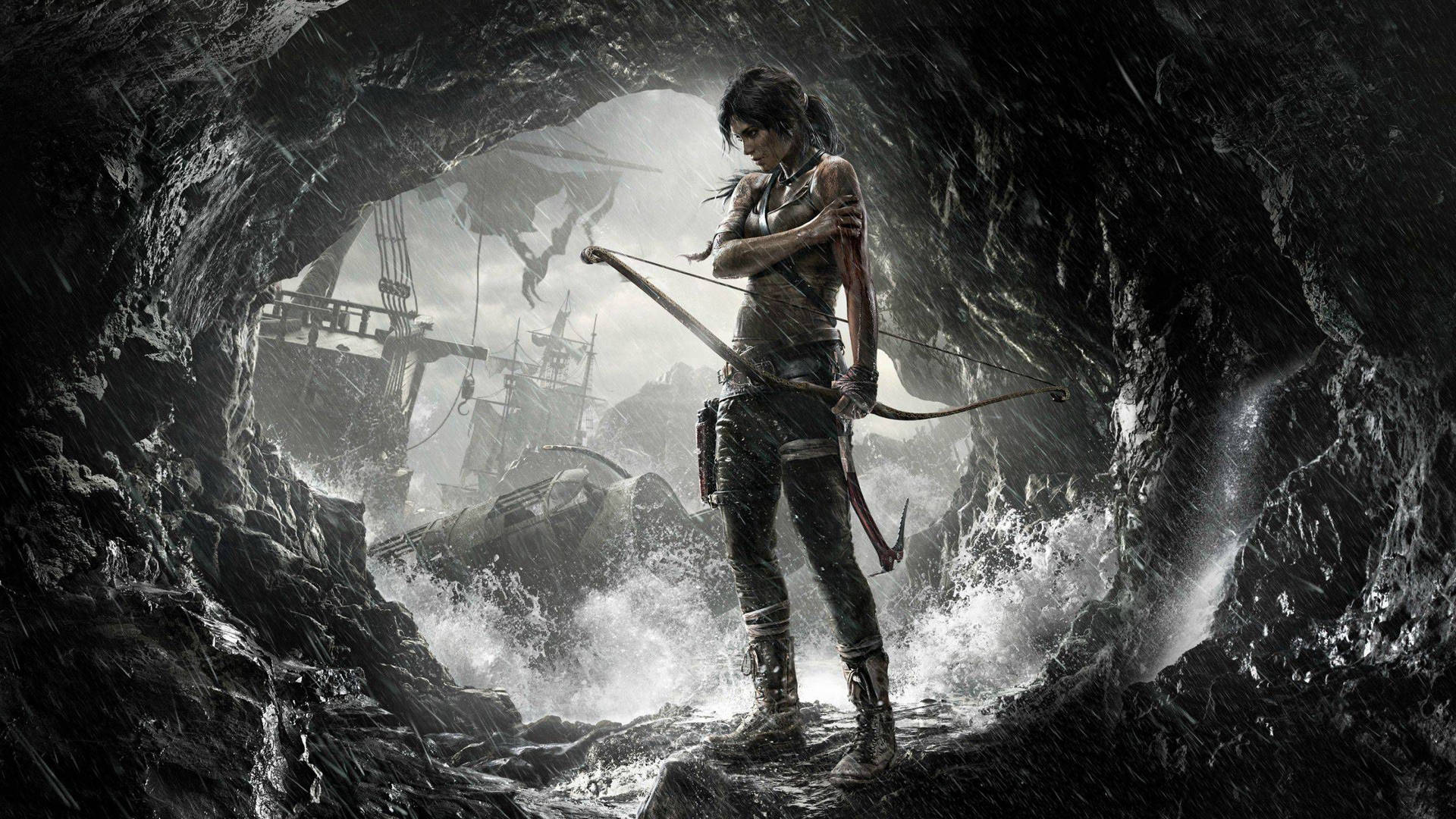 Lara Croft vender tilbage i det intense Tomb Raider 9 Wallpaper