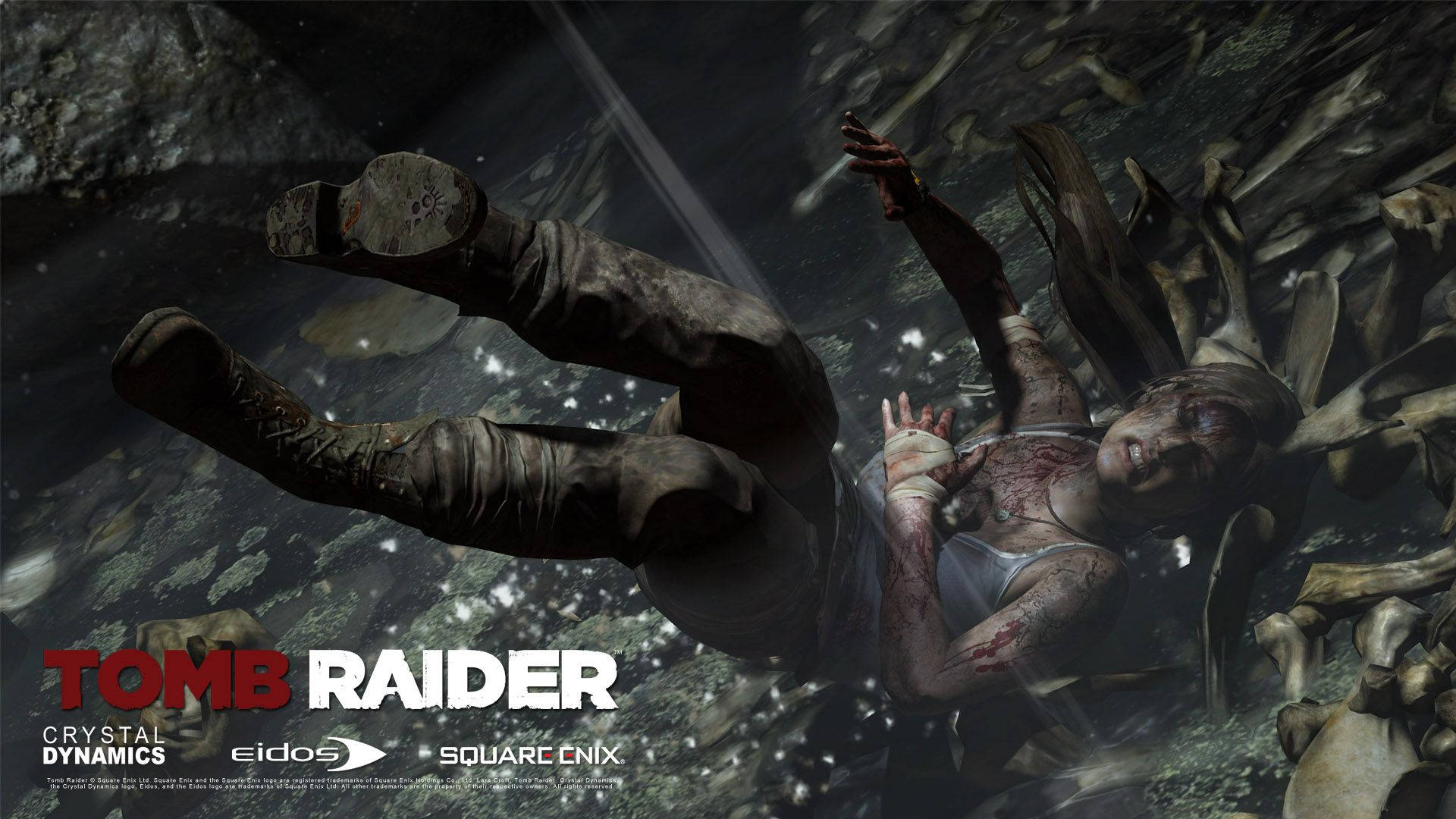 Lara Croft som hun udforsker de ukendte områder af Tomb Raider 9 Wallpaper
