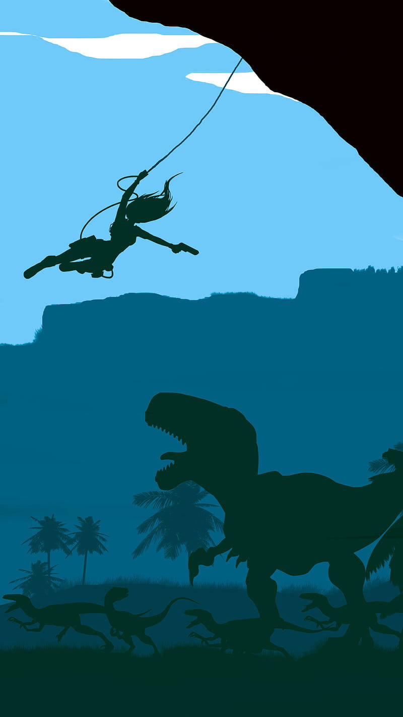 Tomb Raider mod Dinosaur Iphone Tapet Wallpaper