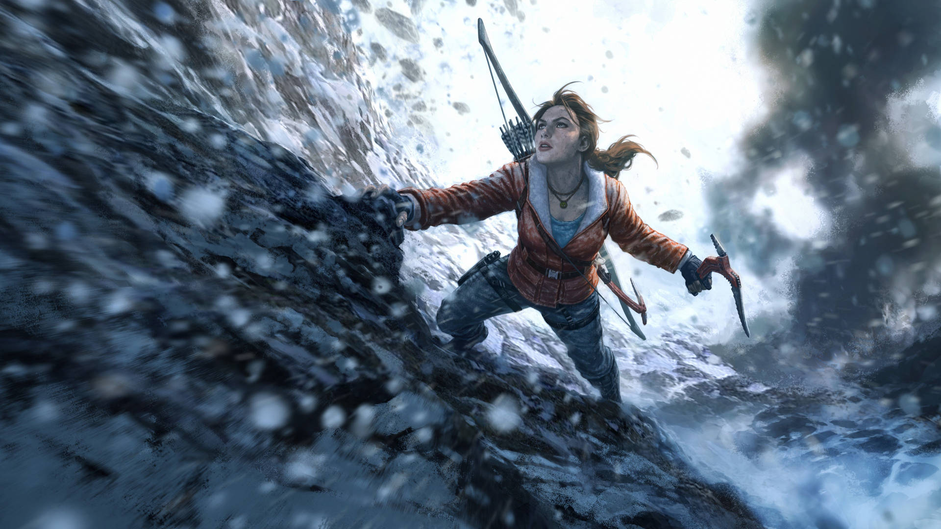 Tomb Raider Croft In Snowy Mountain Wallpaper
