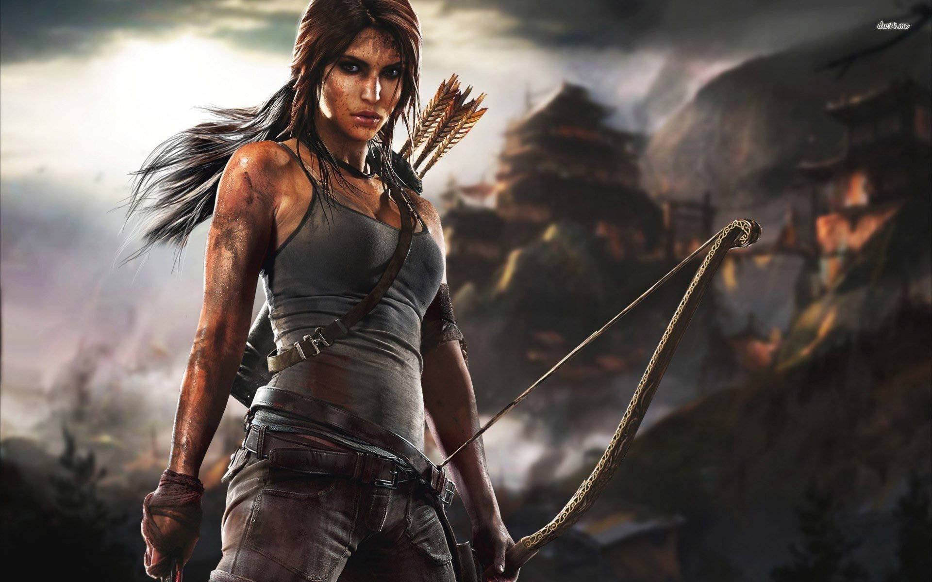 Lara Croft, modige eventyrer klar til at udforske nye lande. Wallpaper