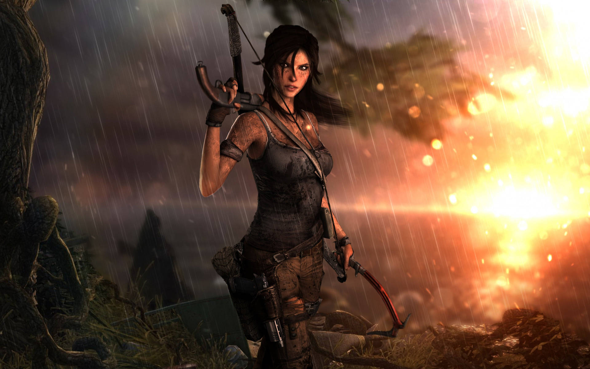 Design af Tomb Raider Game 2022 vægge. Wallpaper