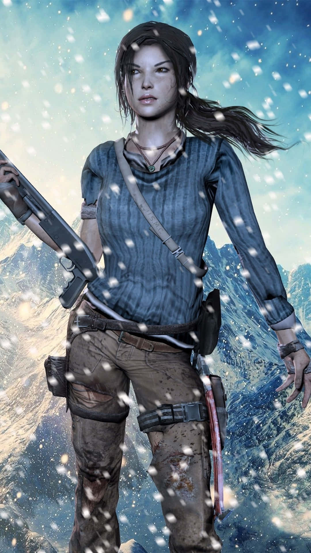 Get ready for an action-packed adventure with the Tomb Raider Iphone 5s! Wallpaper