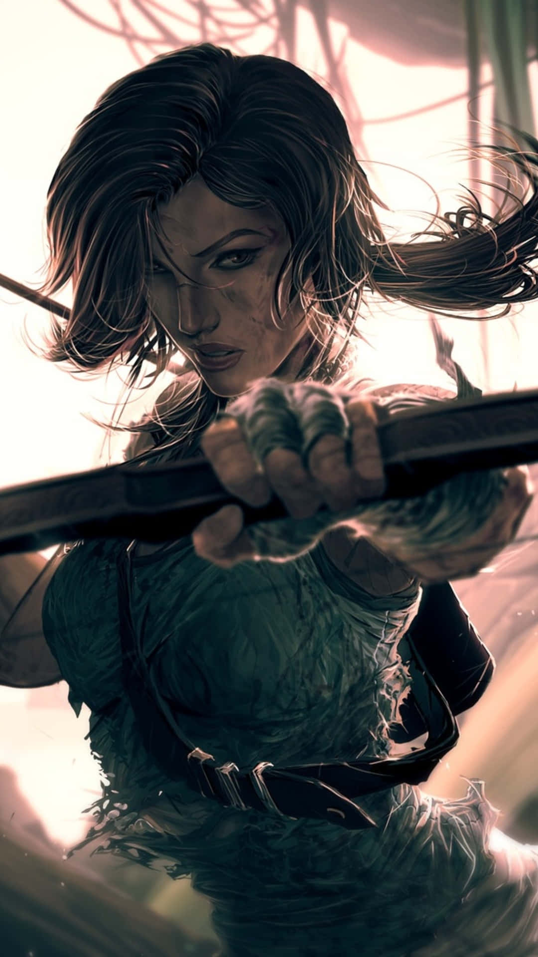 Unlock the secrets of gaming with Tomb Raider on your iPhone 5s Wallpaper