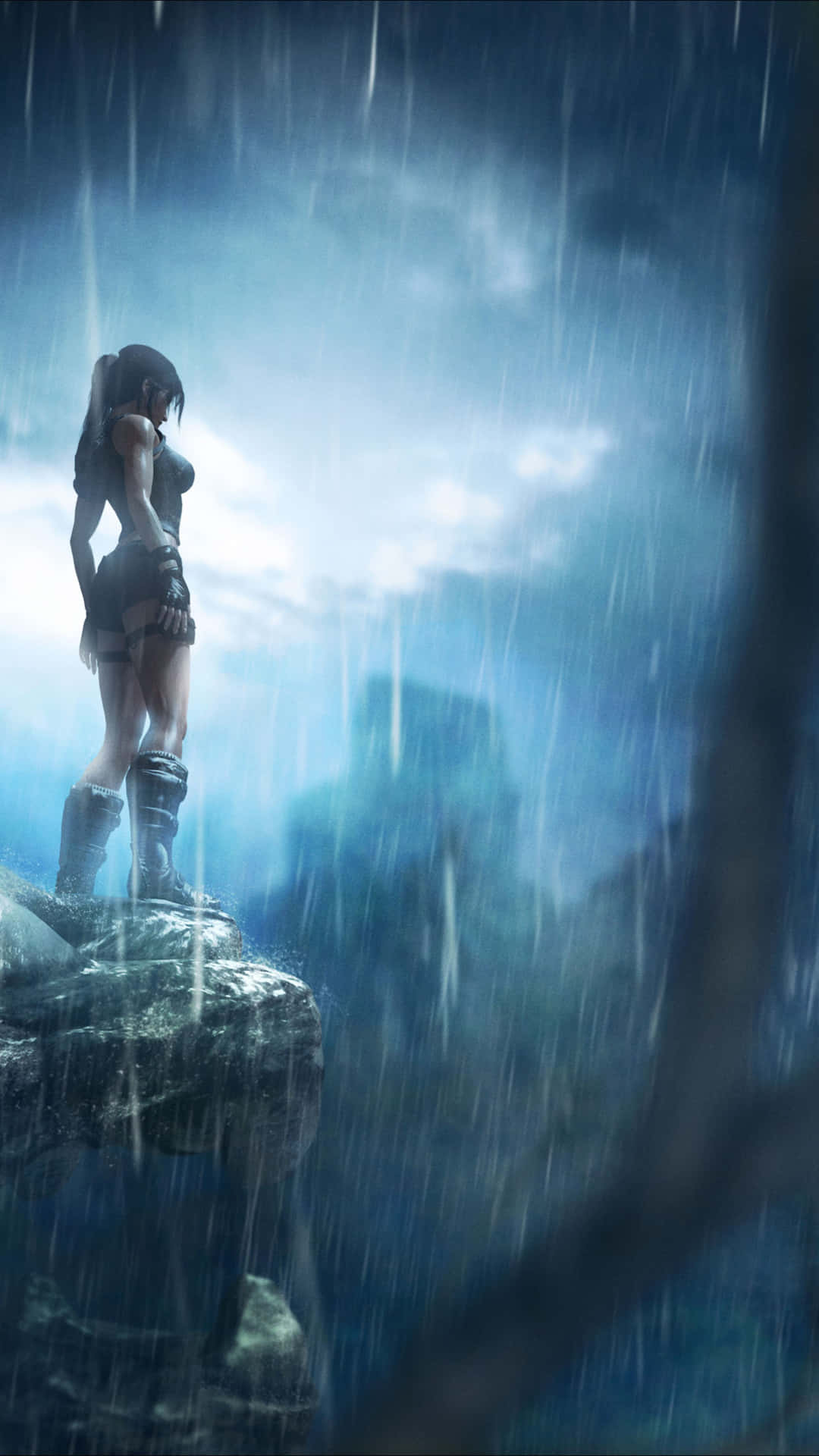 Spielensie Als Lara Croft Im Ikonischen Spiel Tomb Raider Auf Dem Iphone 5s. Wallpaper