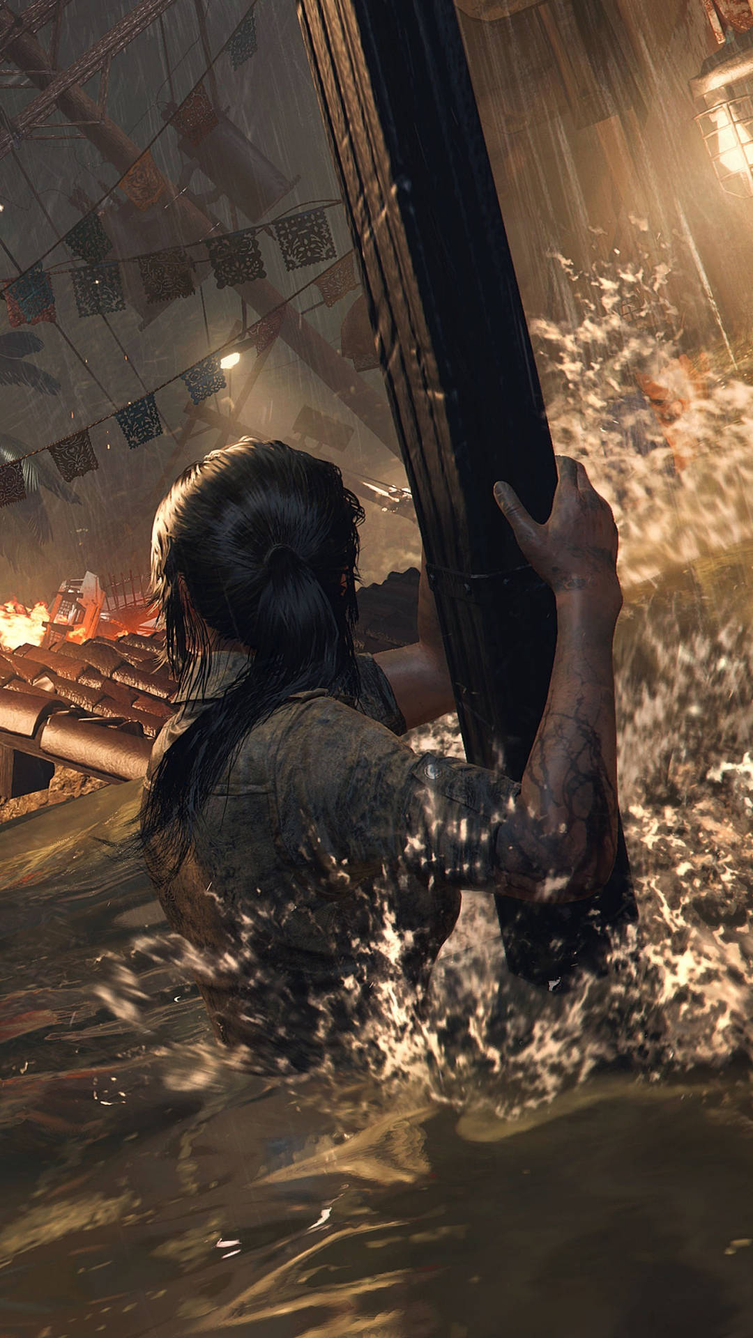 Tomb Raider Iphone Lara On Water Wallpaper