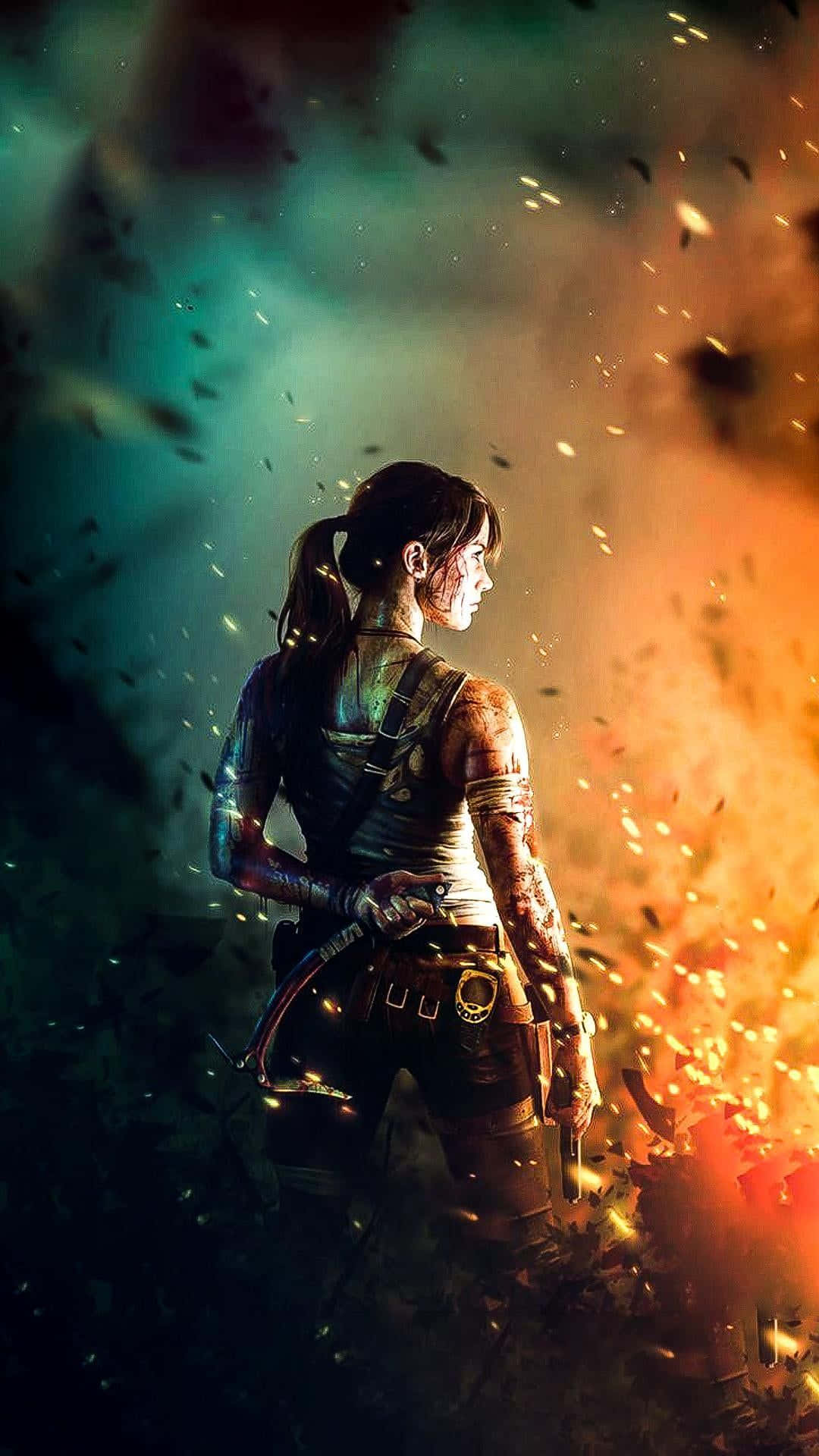 Image dig ind på en episk eventyr med Tomb Raider-telefon baggrundsbillede Wallpaper