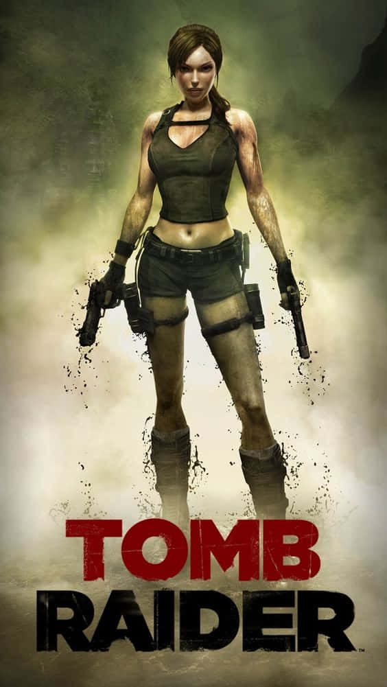 Bilddas Lara Croft-themenhandy Ist Für Alle Tomb Raider-fans Konzipiert. Wallpaper