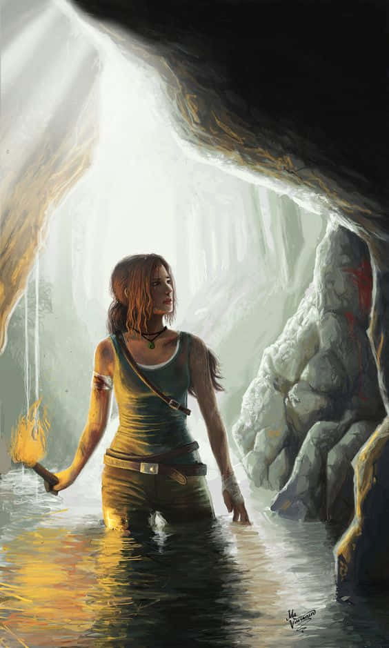 Wallpaperutforska Farliga Platser Med Den Nya Tomb Raider-telefonbakgrunden. Wallpaper