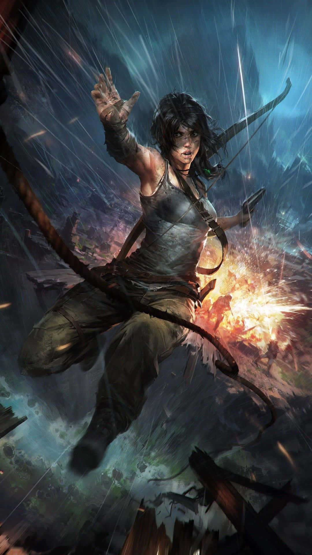 Besøg Laras verden igen på din Tomb Raider Telefon Wallpaper