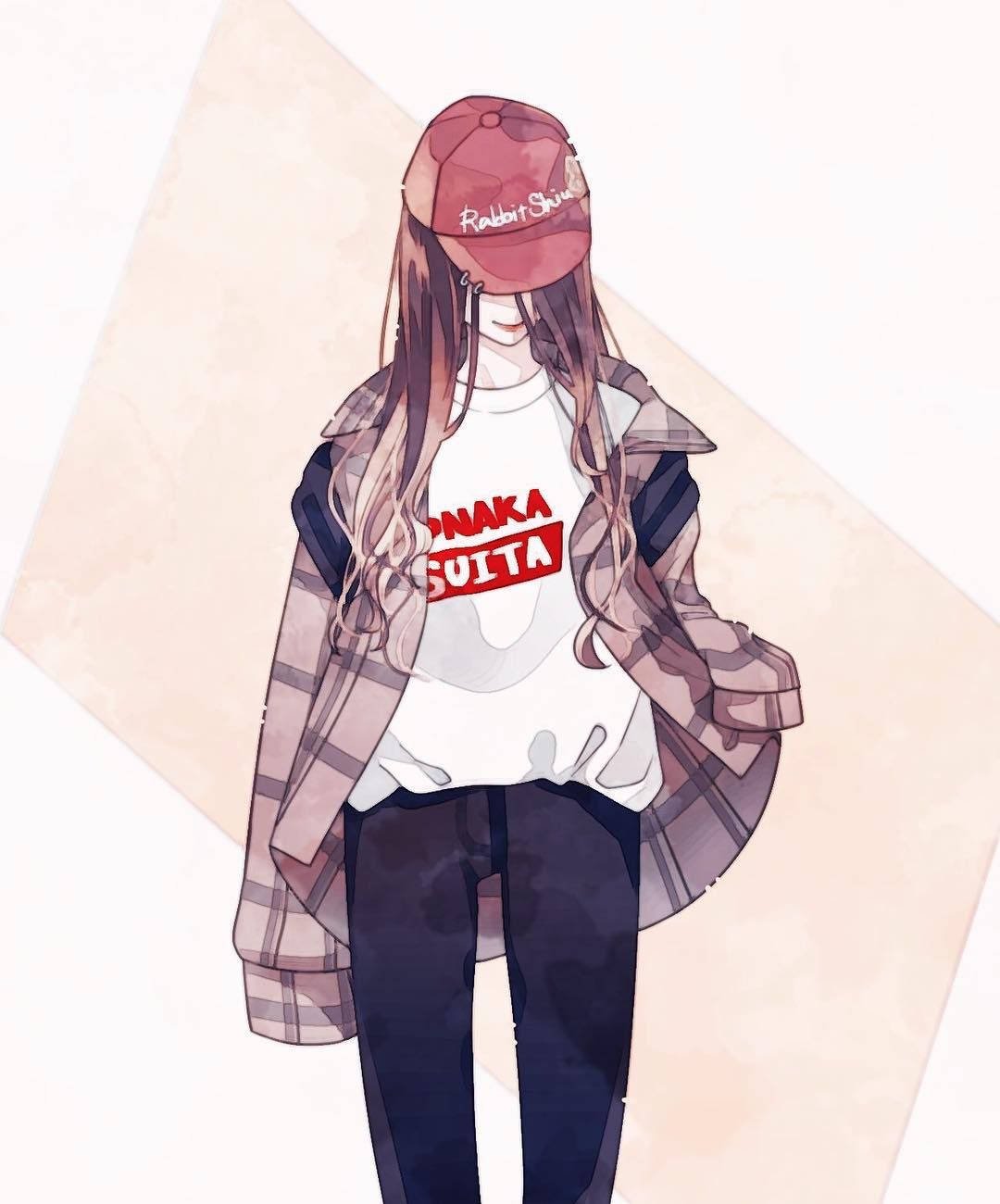 Tomboy Aesthetic With Red Cap Wallpaper
