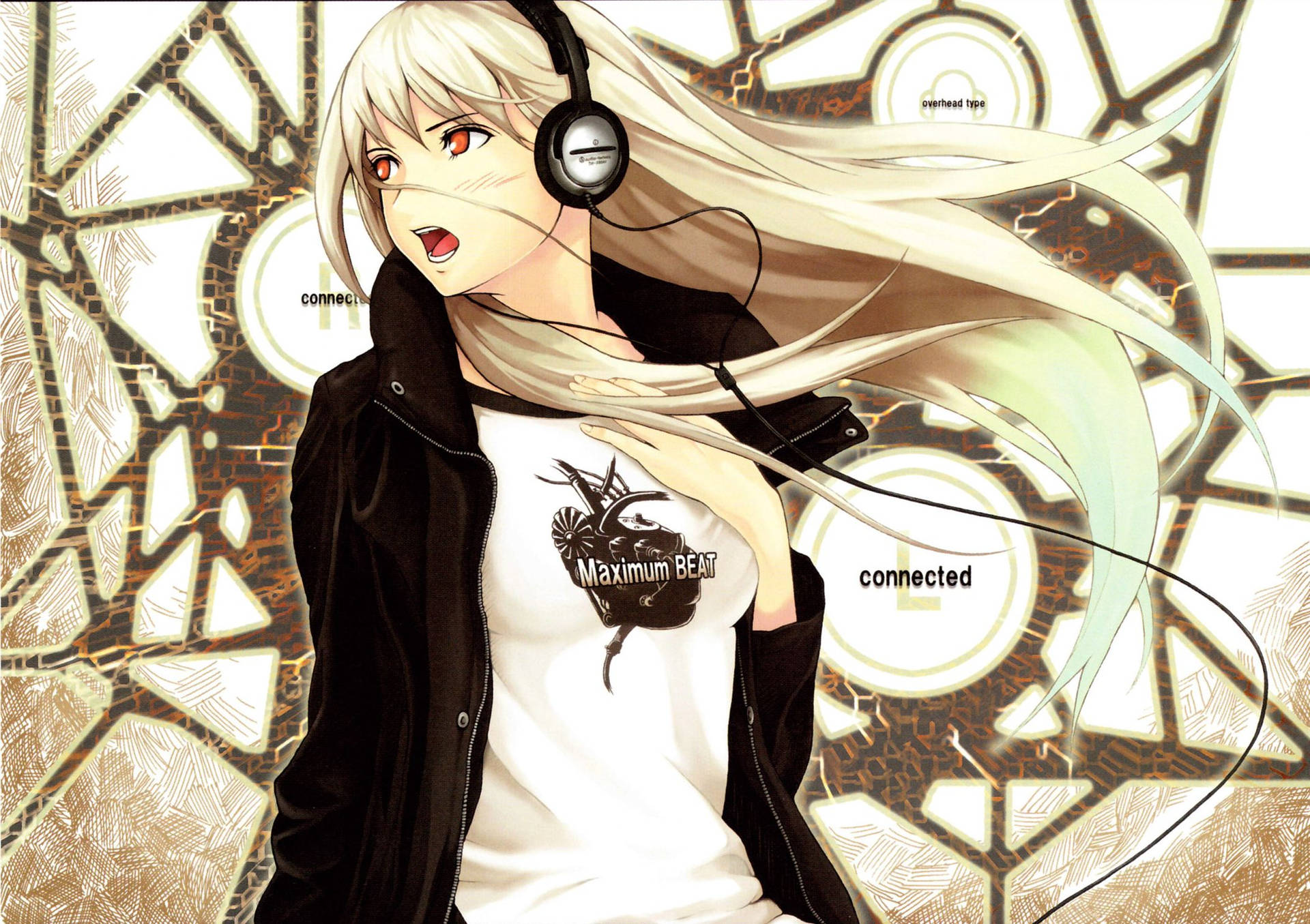 Tomboy Anime Girl Listening To Music Wallpaper