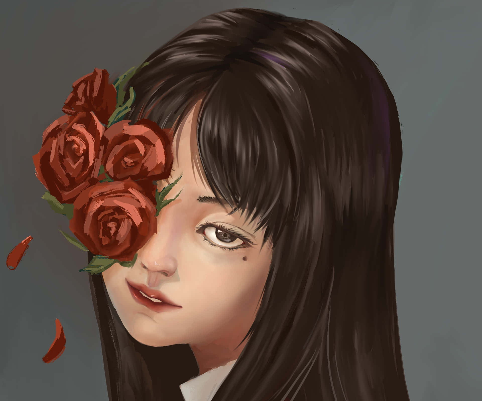 Tomie With Flower Wallpaper