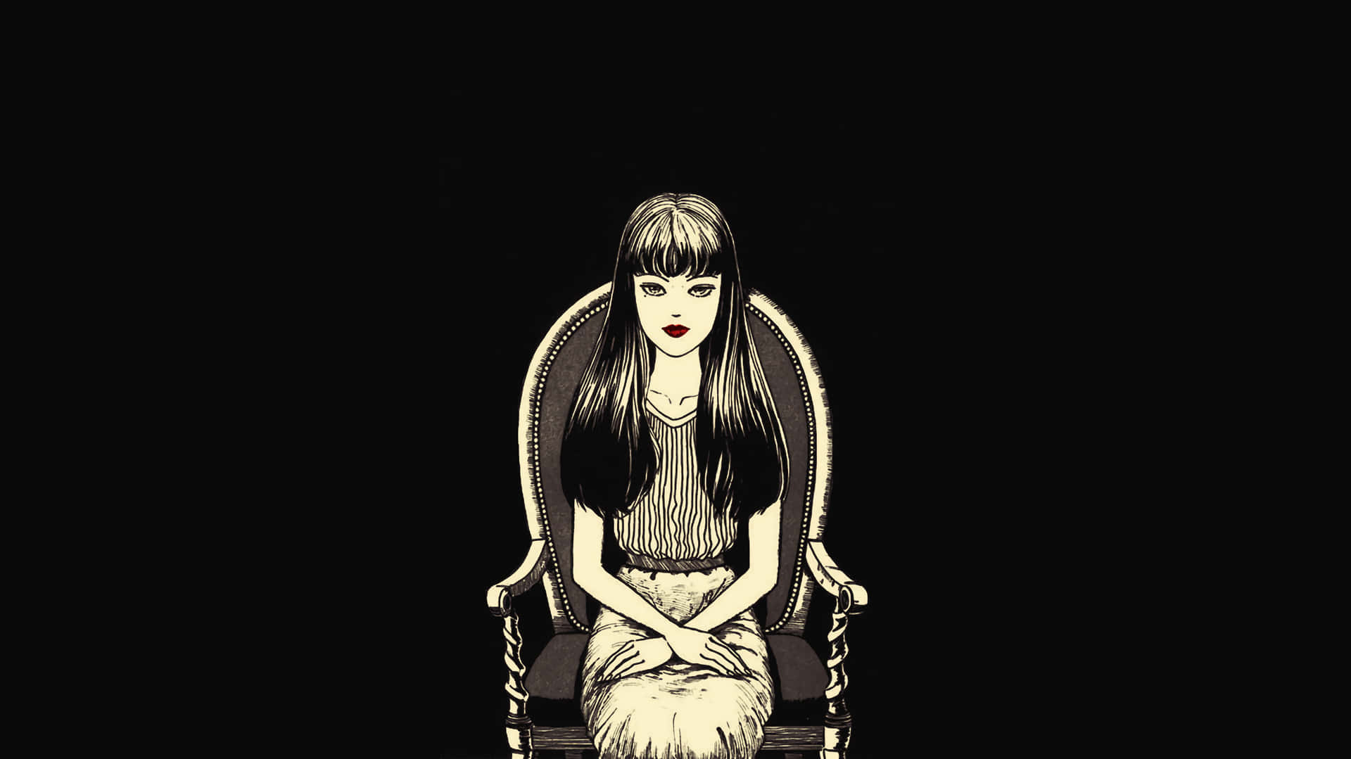 Tomie On Chair Wallpaper