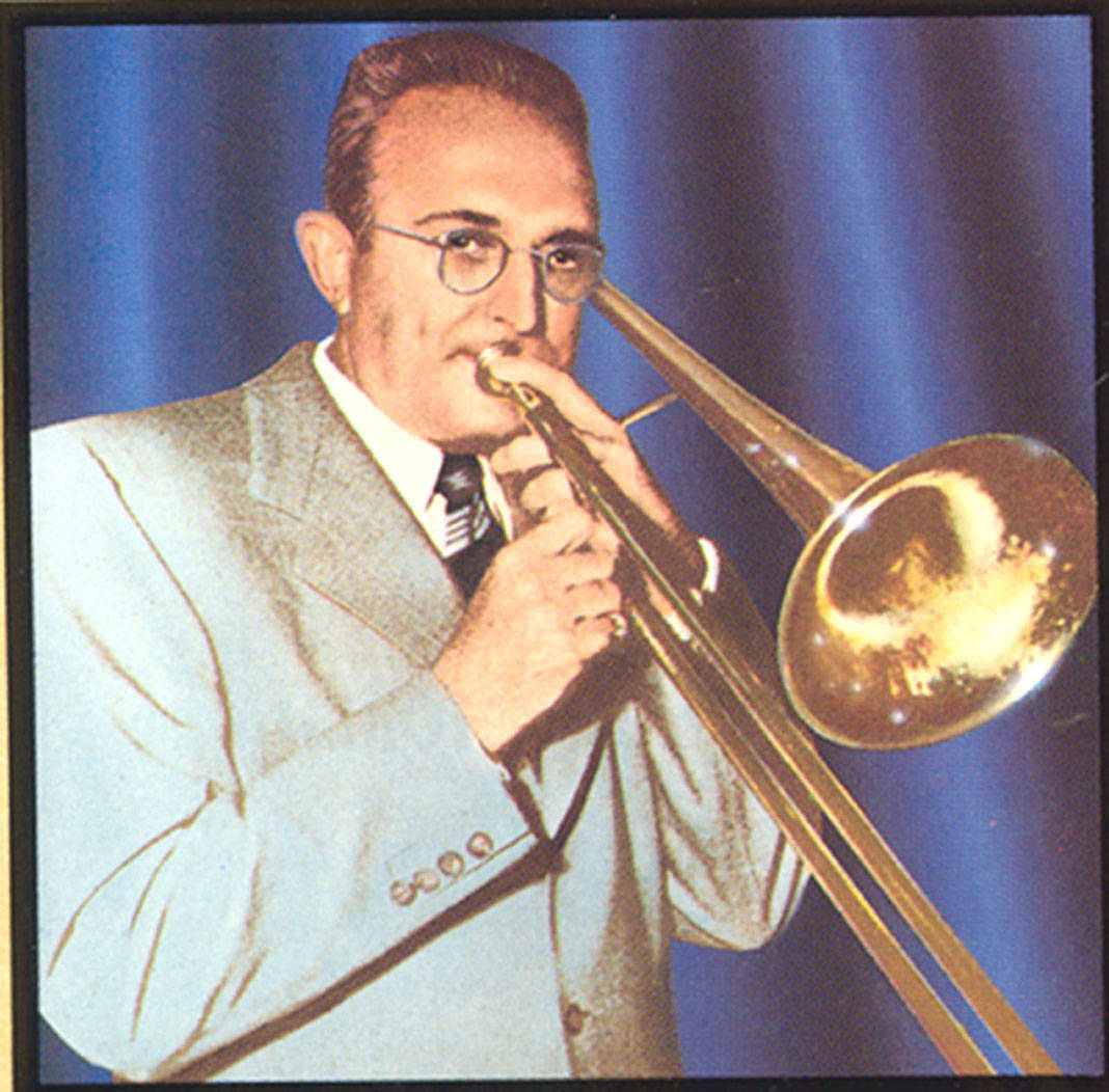 Tommy Dorsey Playing Trombone Photography Wallpaper