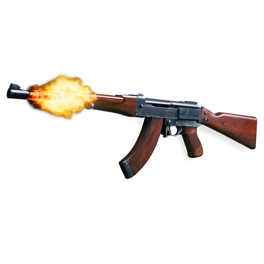 Tommy Gun With Muzzle Flash Png Ujv10 PNG