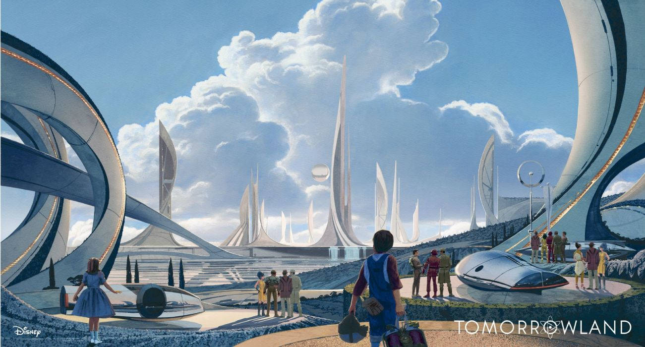 Tomorrowland Movie City Concept Art Wallpaper